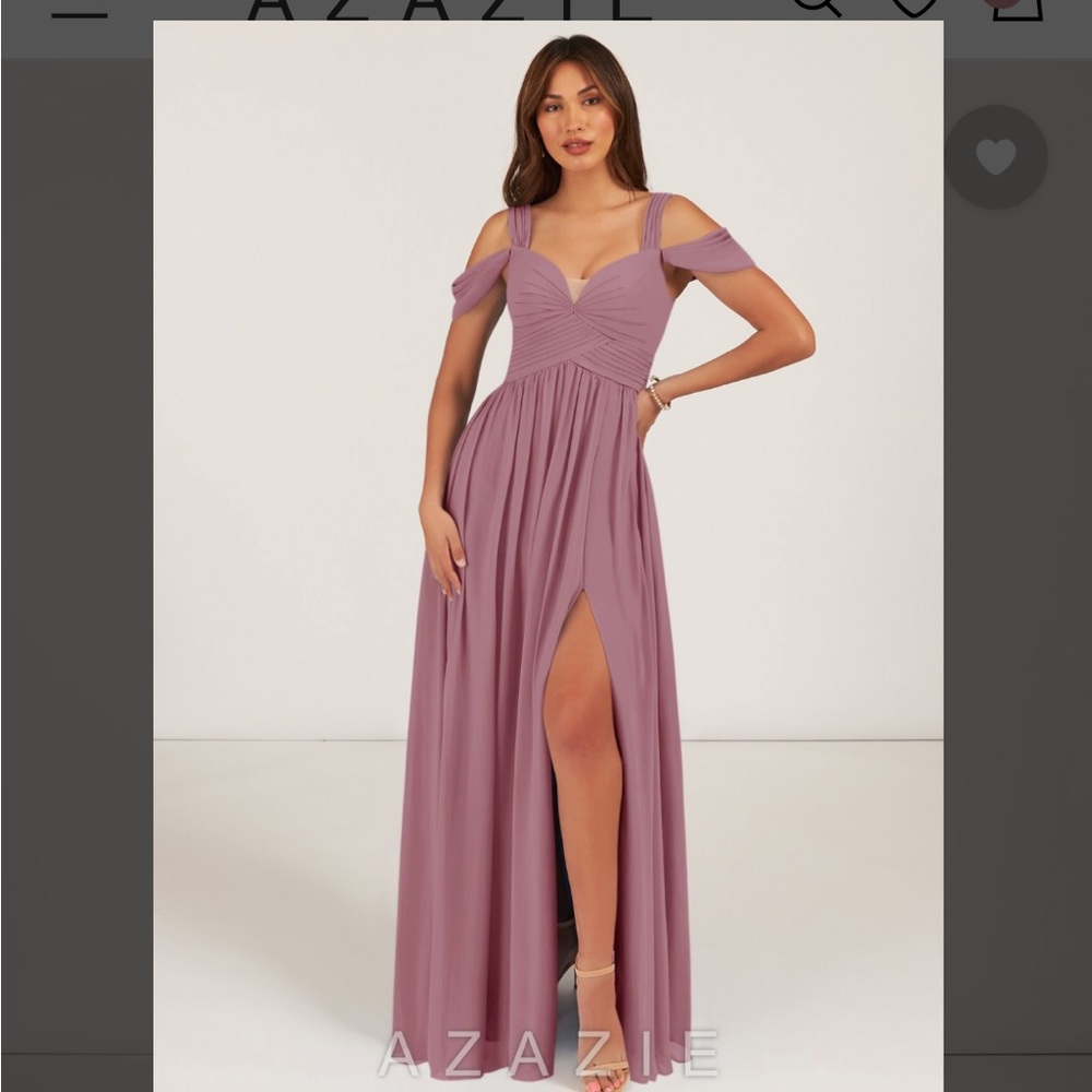 Azazie Lianne bridesmaid dress, vintage mauve, close to size 16 -see description